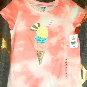 ~NEW~ Crown & Ivy-Toddler Girl's Flutter Graphic Tank T-Shirt-Pink